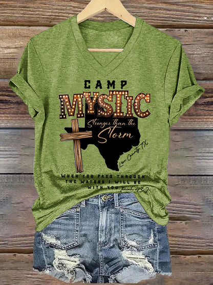 Women's Camp Mystic Strong Than The Storm Short Sleeve T-Shirt