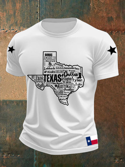 Men's Texas Strong Short Sleeves Printed T-shirt