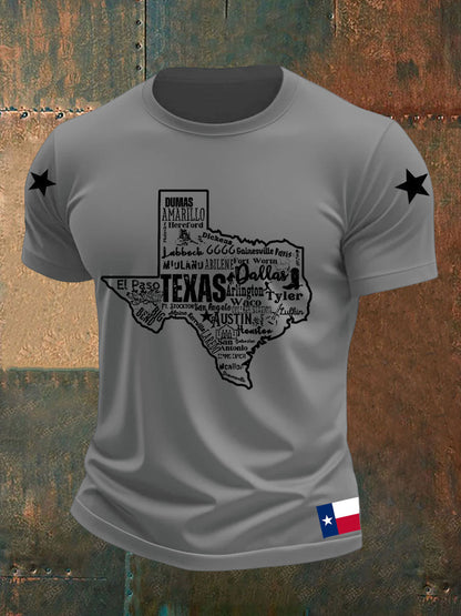 Men's Texas Strong Short Sleeves Printed T-shirt