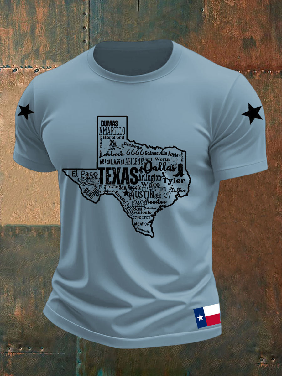 Men's Texas Strong Short Sleeves Printed T-shirt