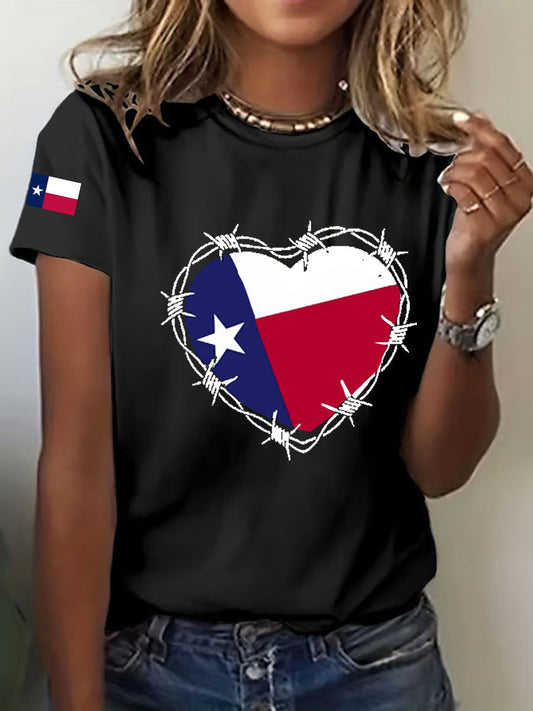 Women's Texas Print Casual T-Shirt