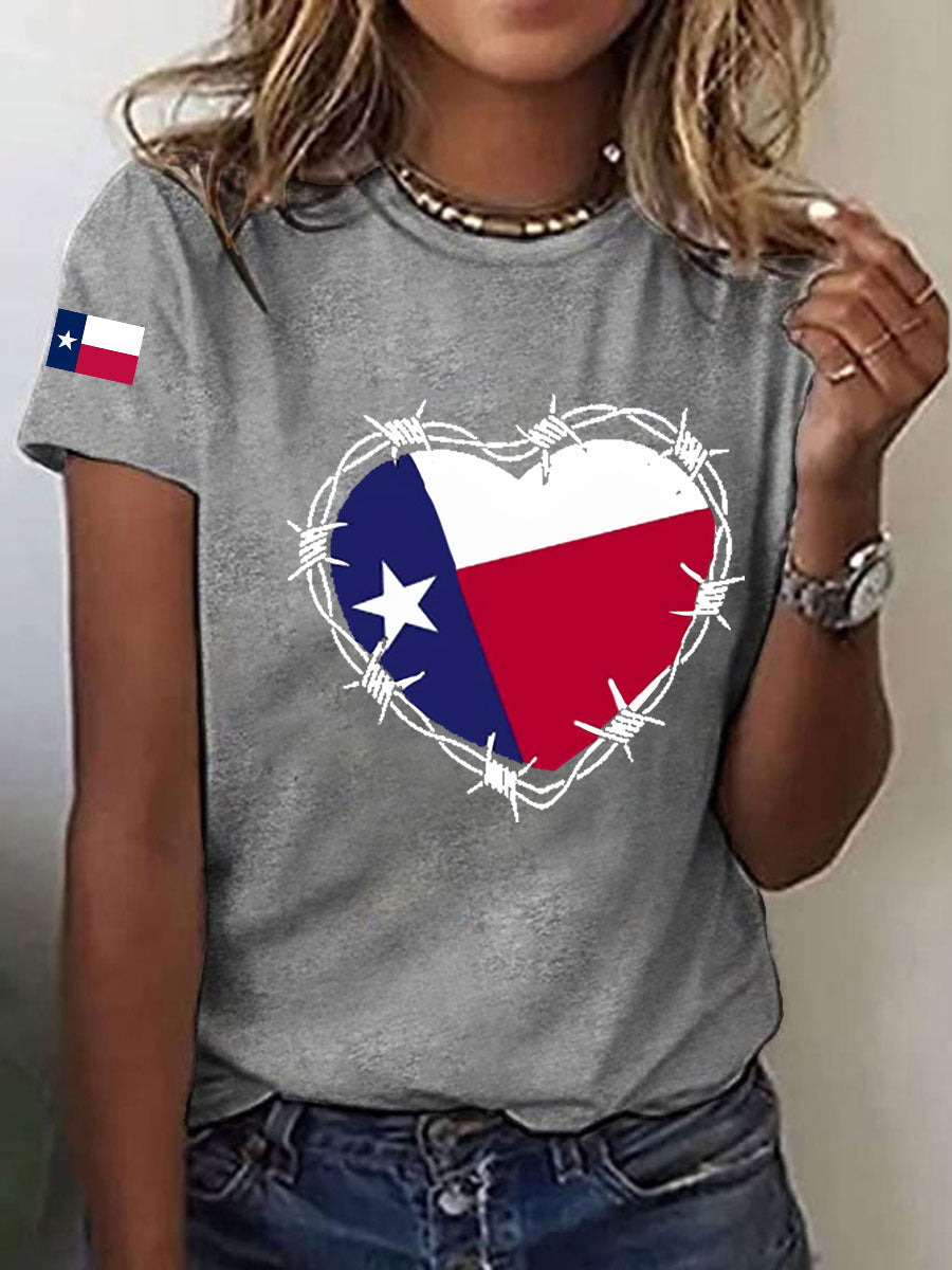 Women's Texas Print Casual T-Shirt