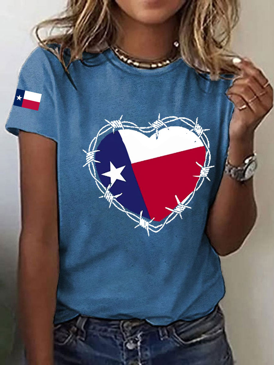 Women's Texas Print Casual T-Shirt