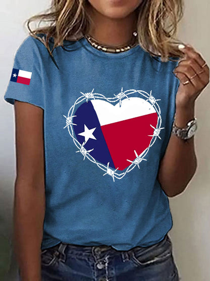 Women's Texas Print Casual T-Shirt