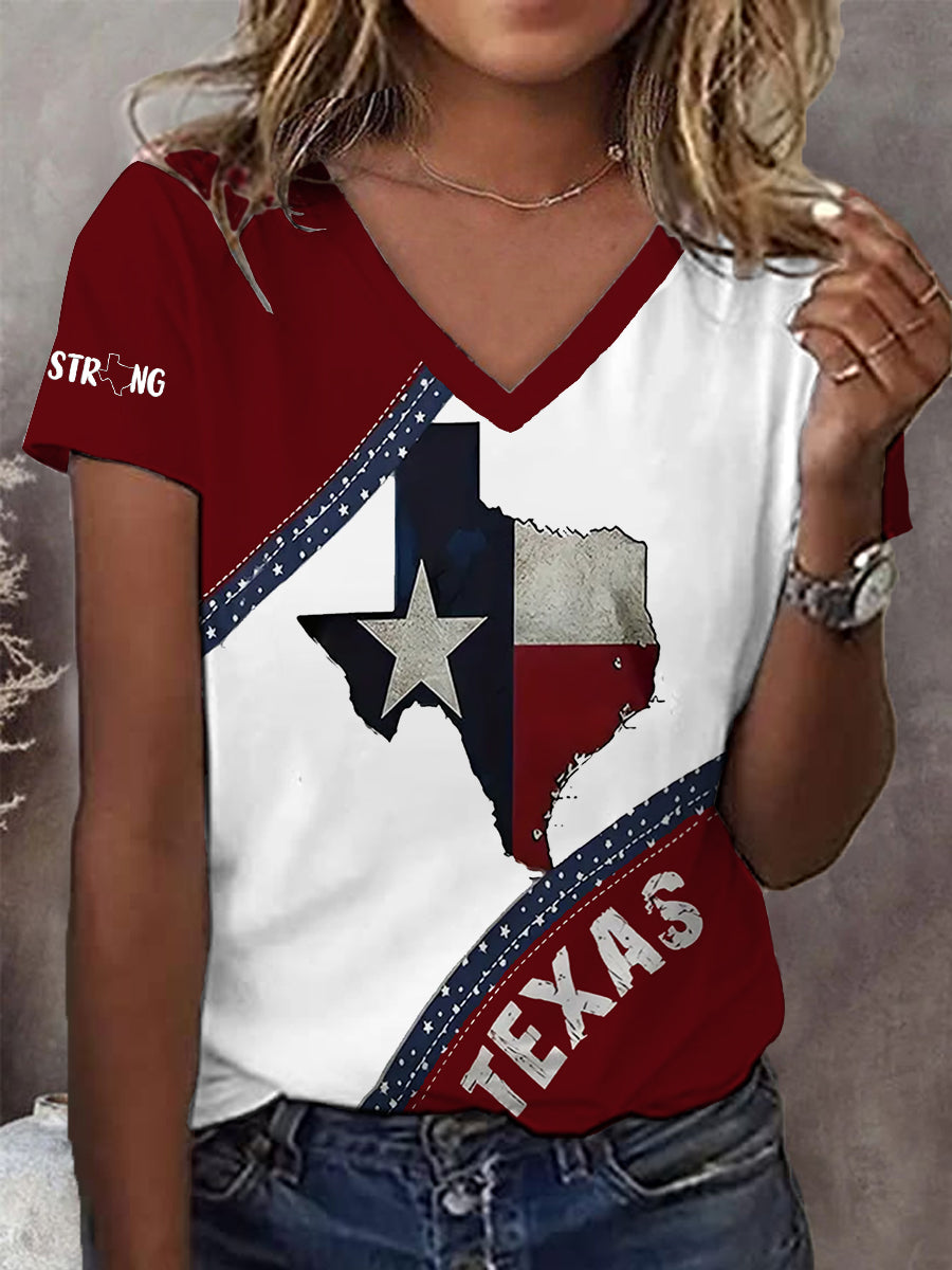 Women's Texas Strong V-Neck Tee