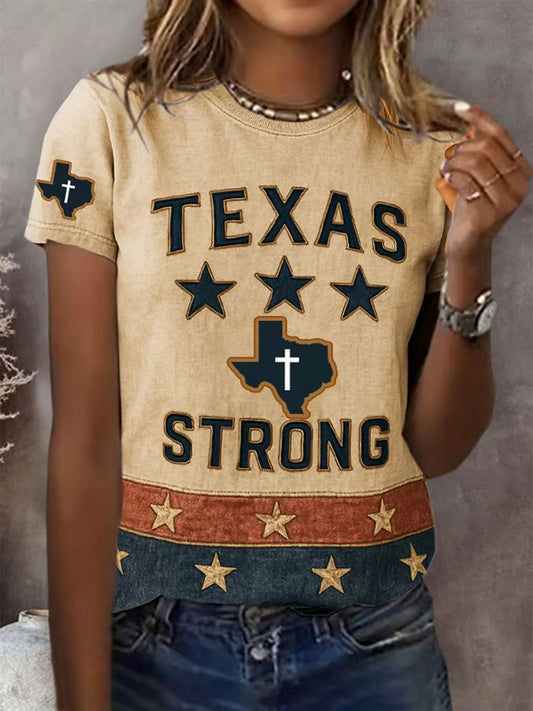 Women's Pray For Texas Flooding Printed T-shirt