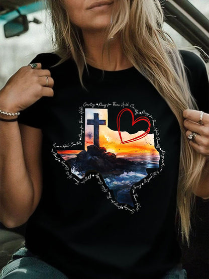 Women's Pray For Texas Flood Printed Polo Shirt