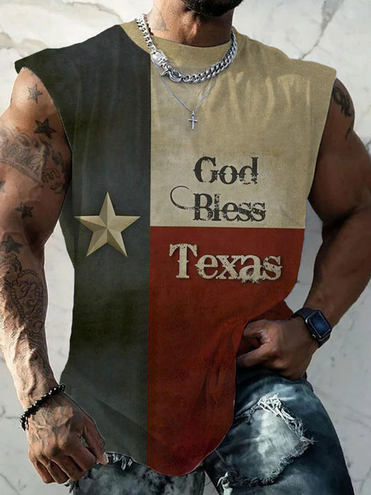 Men's God bless Texas Vest