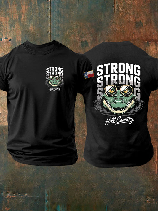 Men's Pray for Kill County-Texas Strong Printed Short Sleeve T-shirt