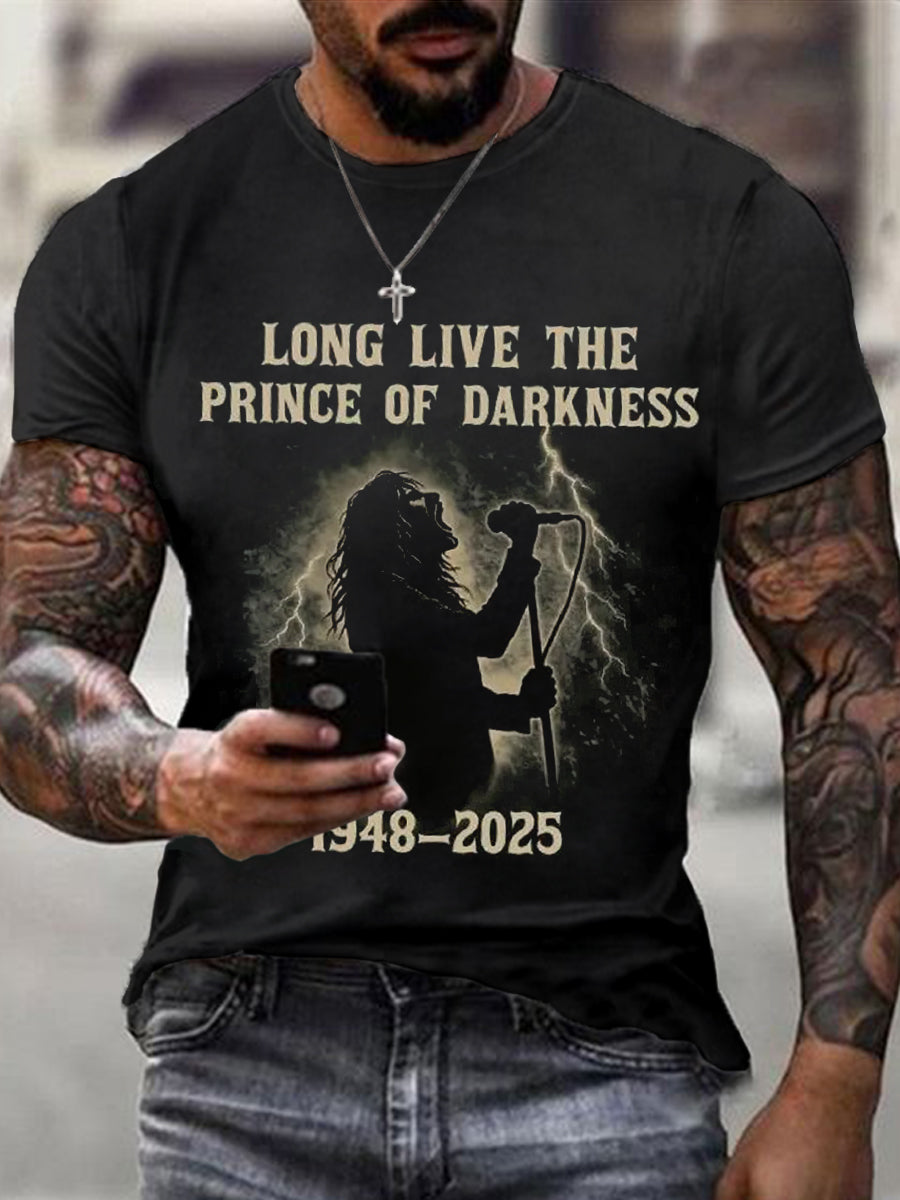 Men's Prince Of Darkness Forever Rip Legend Memorial Short Sleeve Tee
