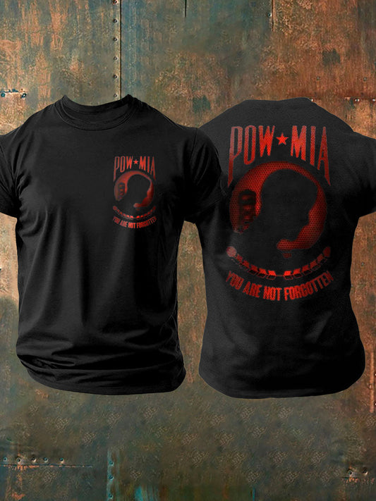 Men's Pow-Mia Flag Veteran Printed T-shirt