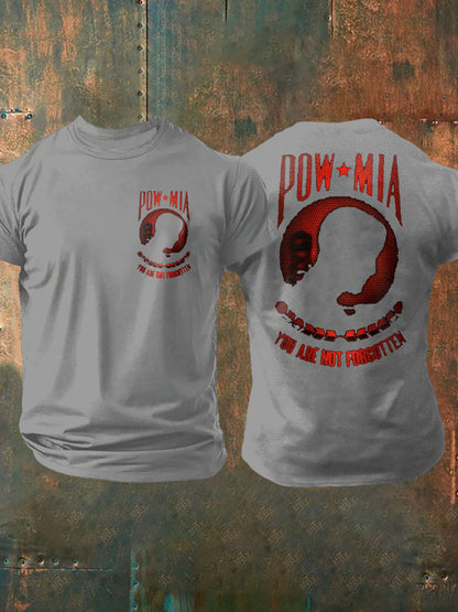 Men's Pow-Mia Flag Veteran Printed T-shirt