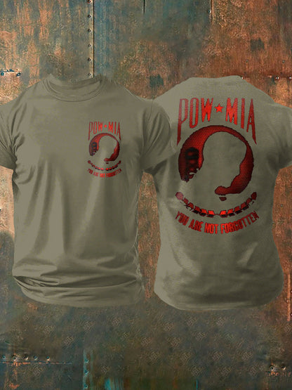 Men's Pow-Mia Flag Veteran Printed T-shirt