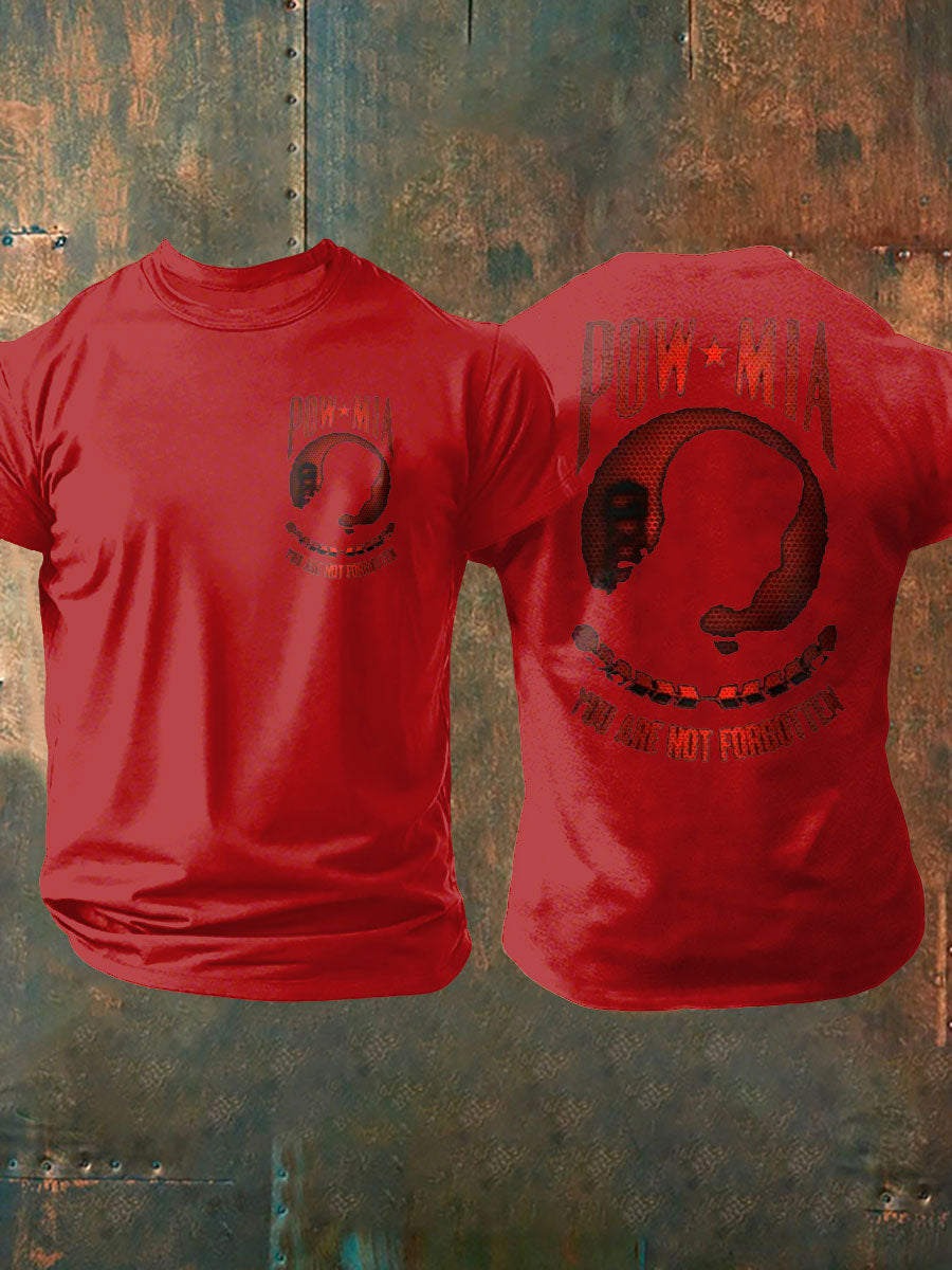 Men's Pow-Mia Flag Veteran Printed T-shirt