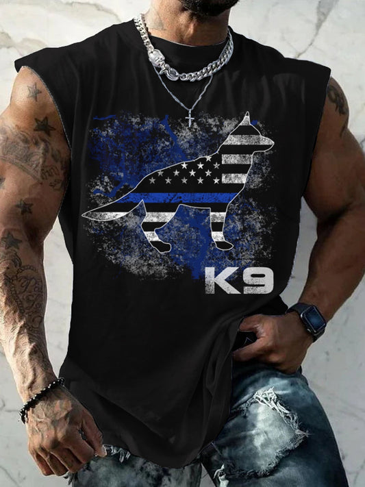 Men's Blue Line Patriotic K9 Police Officer Dog Vests