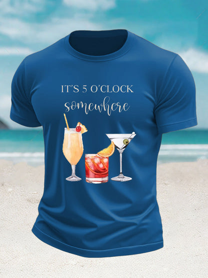 Men's Jimmy Buffett Day imitation cotton short-sleeved T-shirt