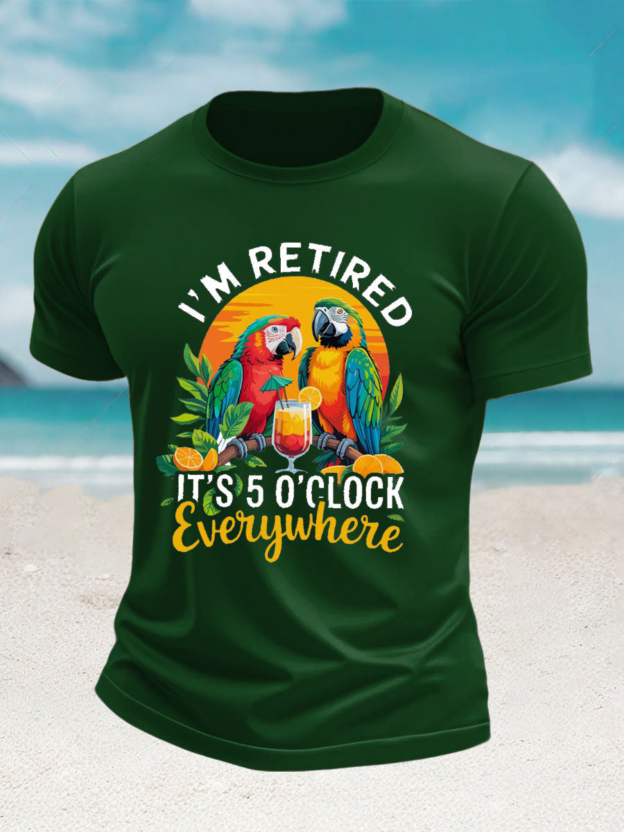 Men's Jimmy Buffett Day imitation cotton short-sleeved T-shirt