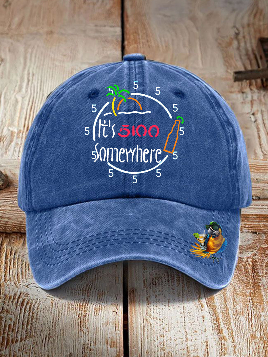 Unisex  It's 5:00 Somewhere Print Hat