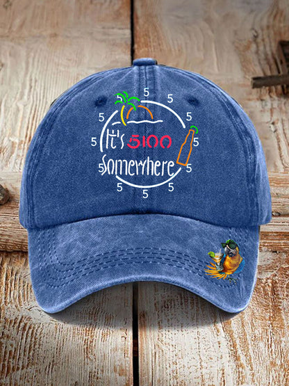 Unisex  It's 5:00 Somewhere Print Hat