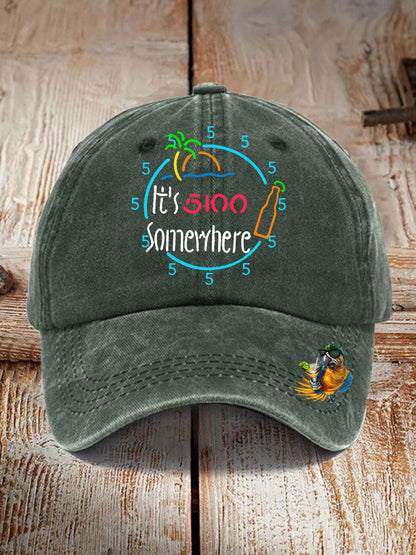 Unisex  It's 5:00 Somewhere Print Hat