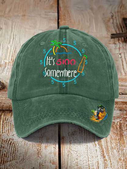 Unisex  It's 5:00 Somewhere Print Hat