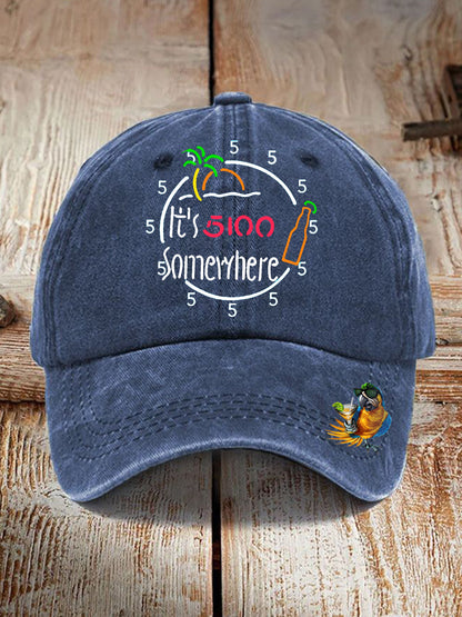 Unisex  It's 5:00 Somewhere Print Hat