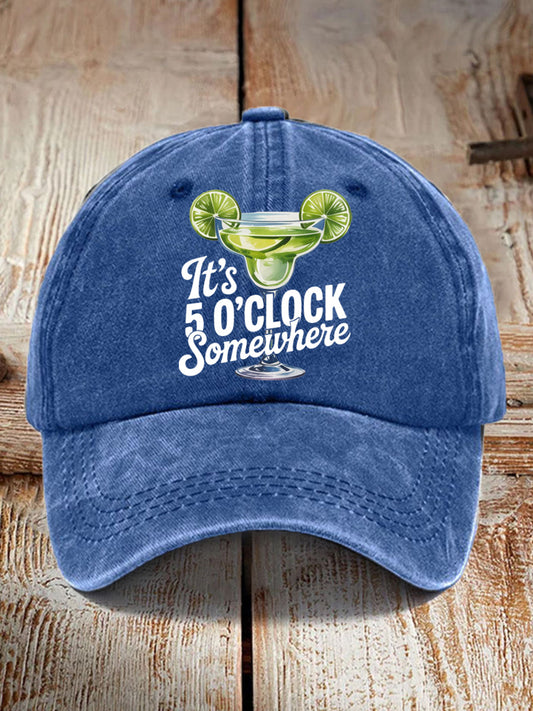 Unisex It's 5 O'clock Somewhere Margarita Print Hat