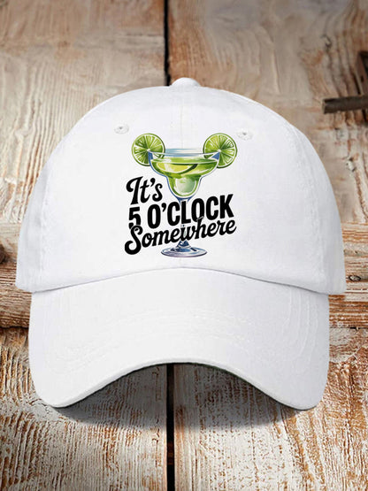 Unisex It's 5 O'clock Somewhere Margarita Print Hat