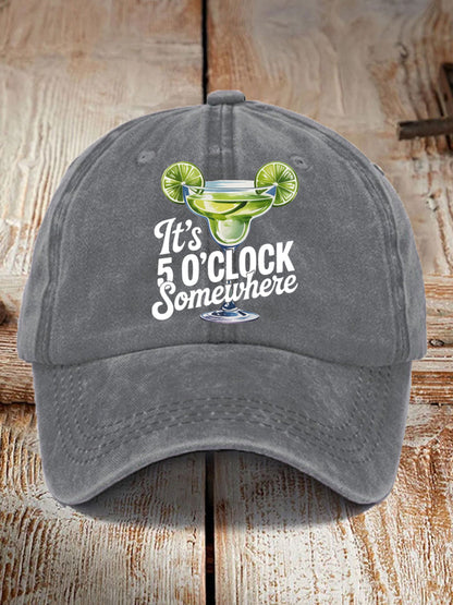 Unisex It's 5 O'clock Somewhere Margarita Print Hat