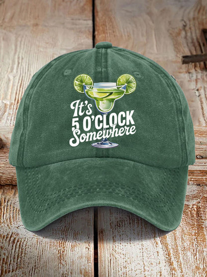 Unisex It's 5 O'clock Somewhere Margarita Print Hat