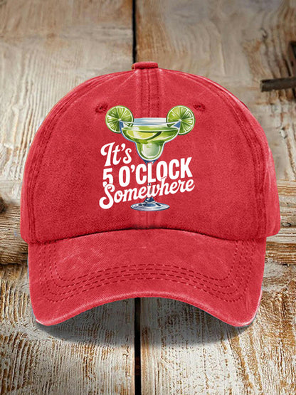 Unisex It's 5 O'clock Somewhere Margarita Print Hat