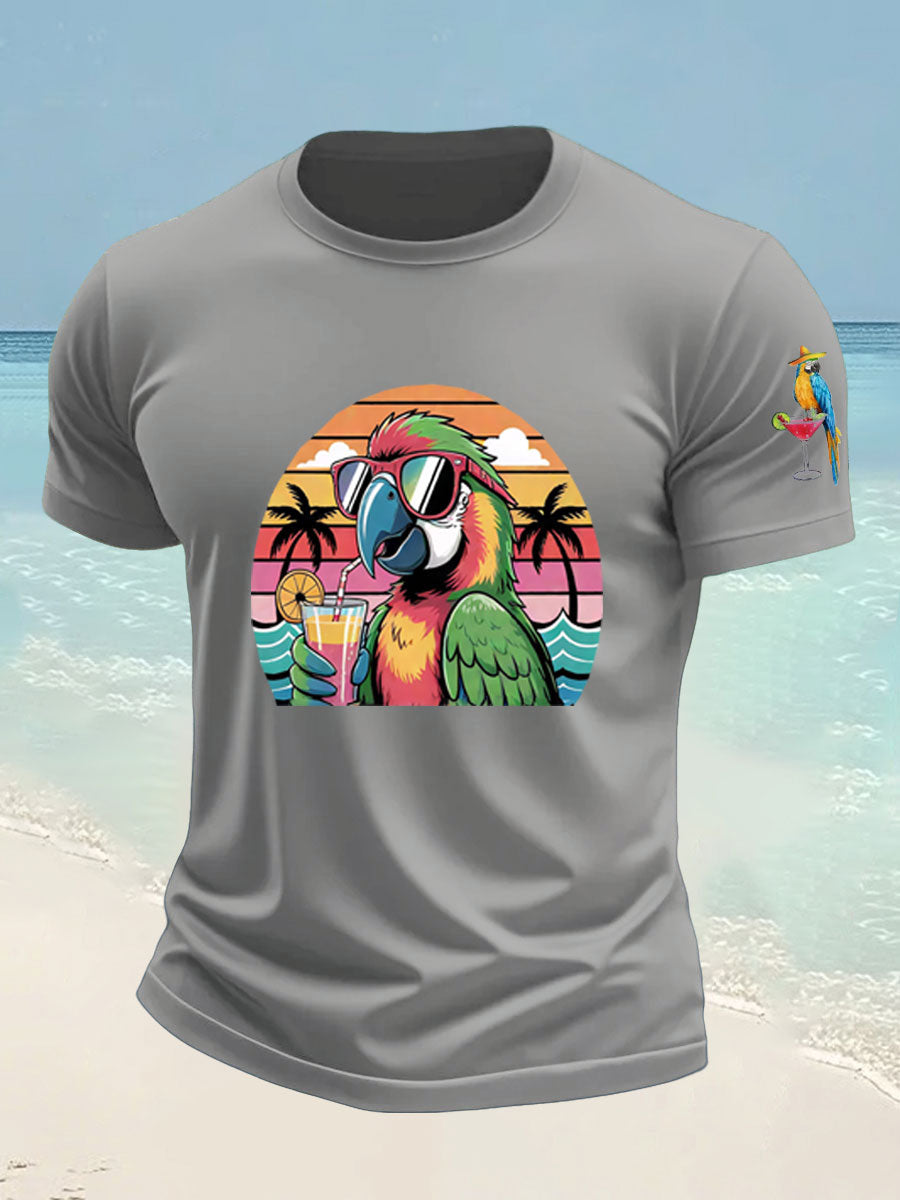 Men's Jimmy Buffett Day imitation cotton short-sleeved T-shirt