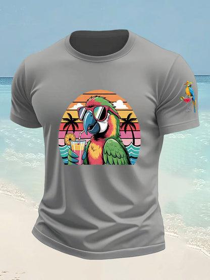 Men's Jimmy Buffett Day imitation cotton short-sleeved T-shirt