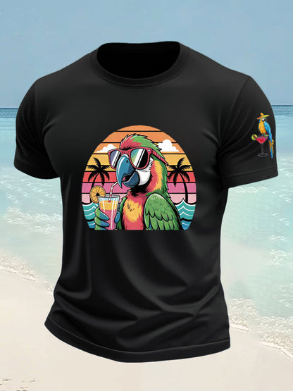 Men's Jimmy Buffett Day imitation cotton short-sleeved T-shirt