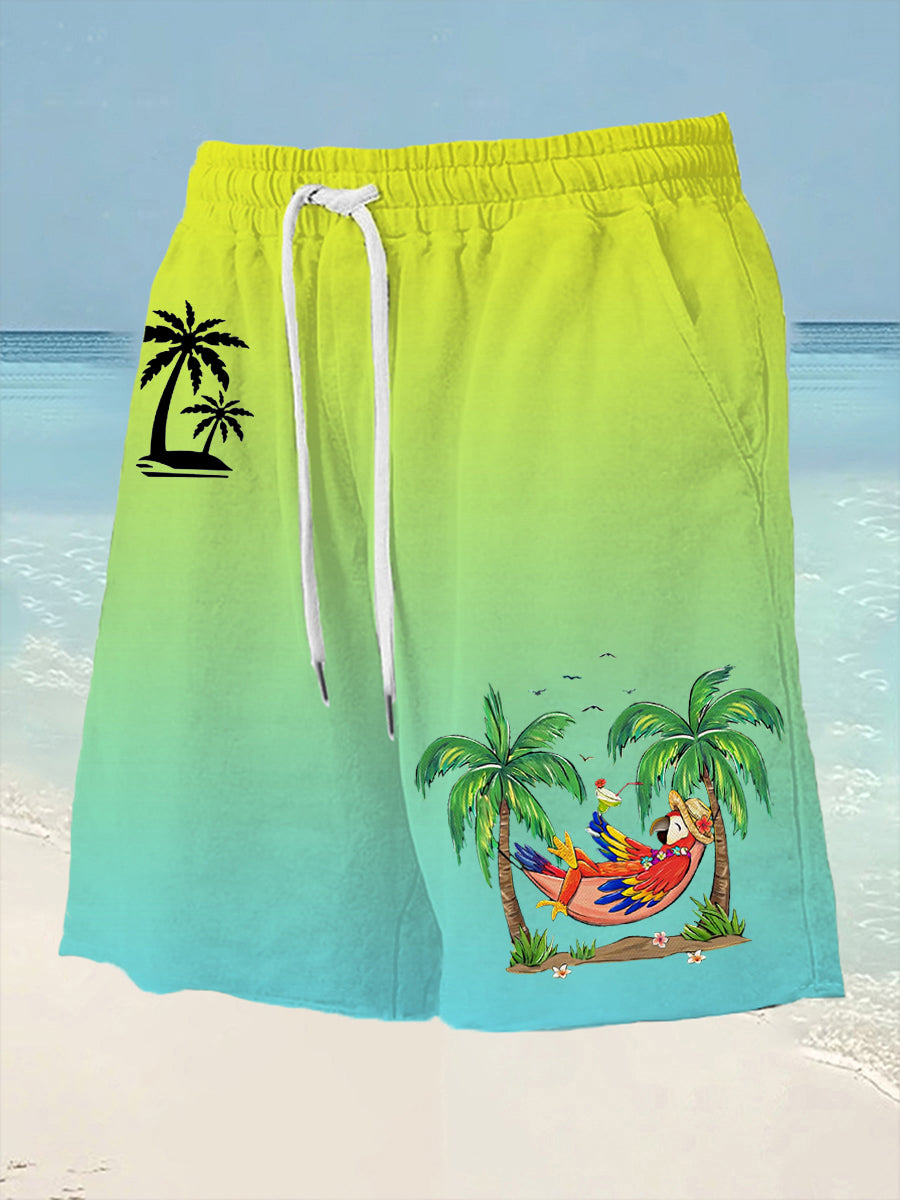 Men's It's 5 O'clock Somewhere Parrot Print Shorts