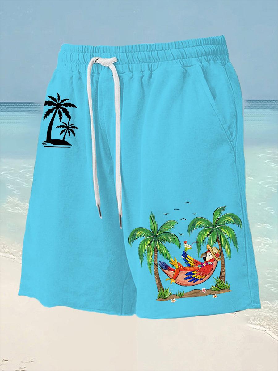 Men's It's 5 O'clock Somewhere Parrot Print Shorts