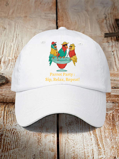 Unisex  Parrot Party: Sip, Relax, Repeat! Hat