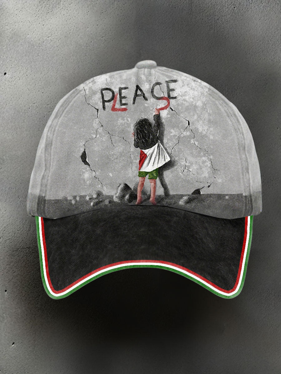 Unisex Free Peace Printed Hat