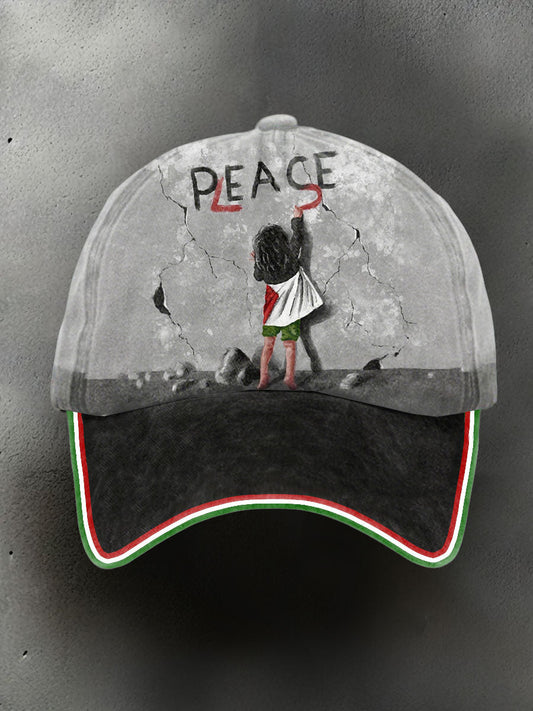 Unisex Free Peace Printed Hat