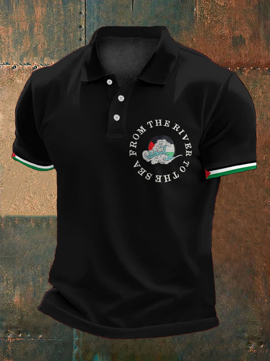 Men's Free Peace Printed Casual Tops