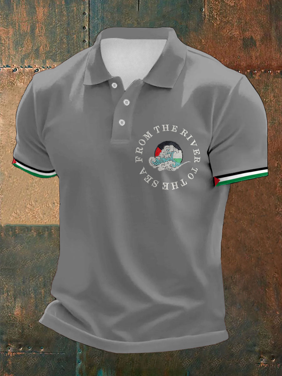 Men's Free Peace Printed Casual Tops