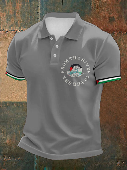 Men's Free Peace Printed Casual Tops