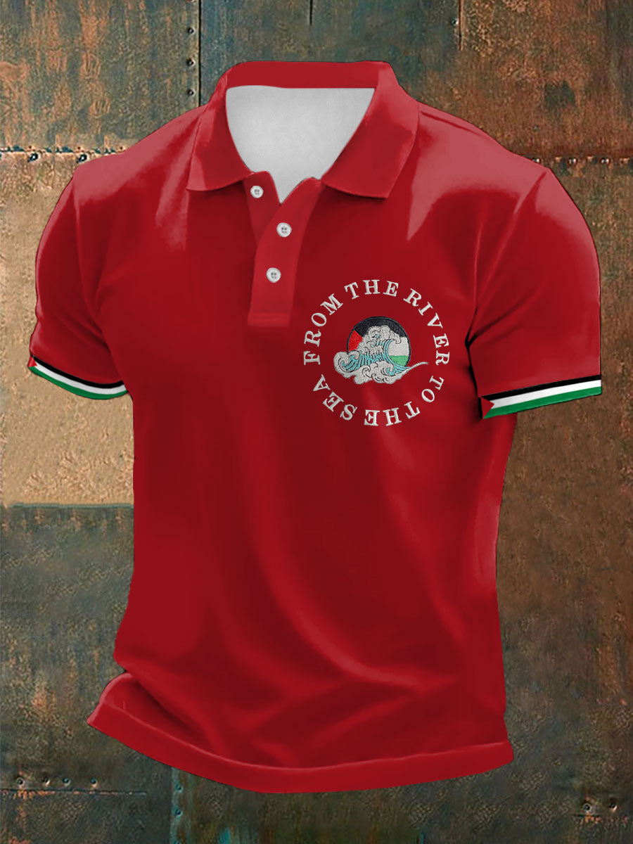 Men's Free Peace Printed Casual Tops