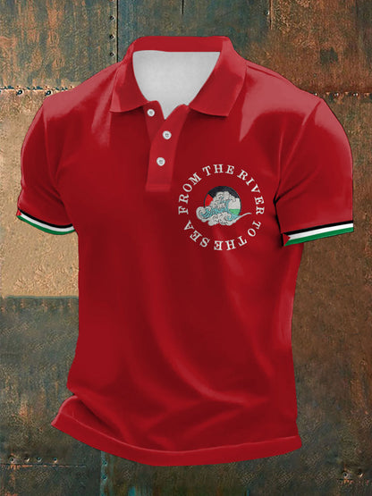 Men's Free Peace Printed Casual Tops