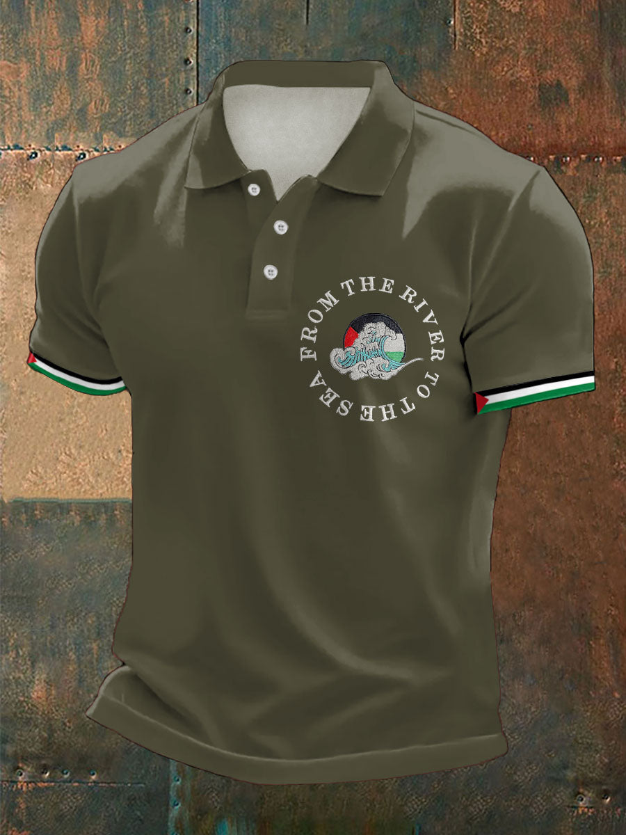 Men's Free Peace Printed Casual Tops