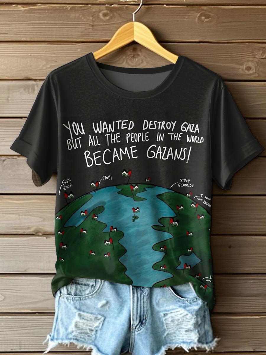 Women's Free Peace Printed T-Shirt