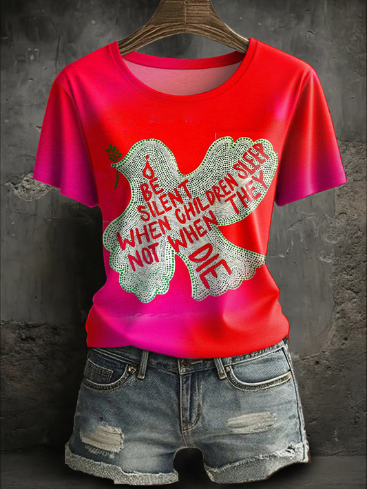 Women's Free Peace Printed T-Shirt