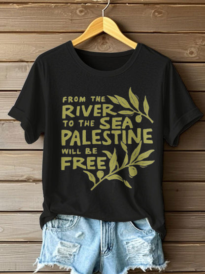 Women's Free Peace Printed T-Shirt
