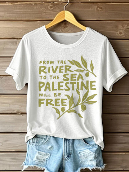 Women's Free Peace Printed T-Shirt