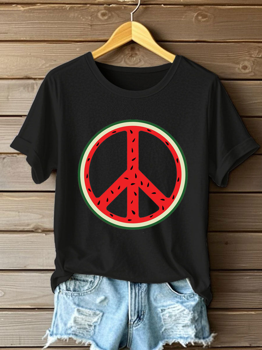 Women's Free Peace Printed T-Shirt